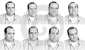 Man with many expressions