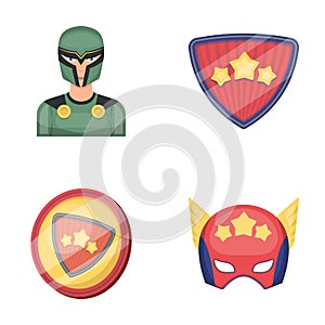 Man, mask, cloak, and other web icon in cartoon style.Costume, superhero, superforce, icons in set collection.