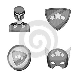 Man, mask, cloak, and other web icon in monochrome style.Costume, superhero, superforce, icons in set collection.