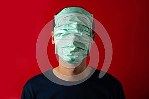 Man with mask cover face, fear virus Infect