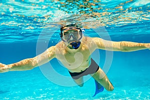 Man with mask snorkeling