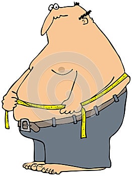 Man Measuring His Waist photo