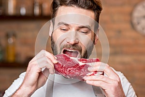 Man with meat