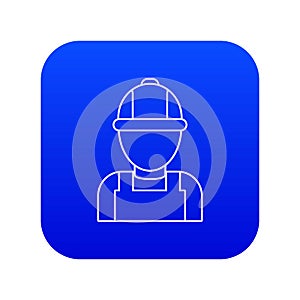 Man mechanic icon blue vector