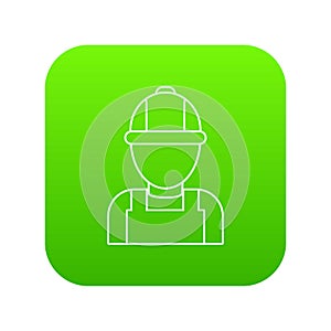 Man mechanic icon green vector