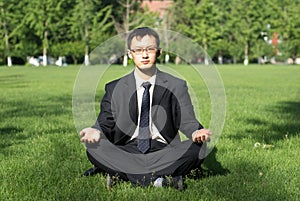 Man meditate