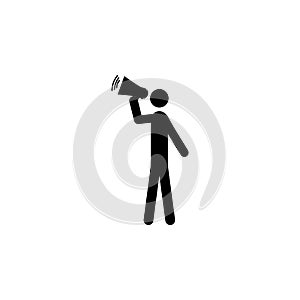 a man with a megaphone icon. Elements of protest and rallies icon. Premium quality graphic design. Signs and symbol collection ico