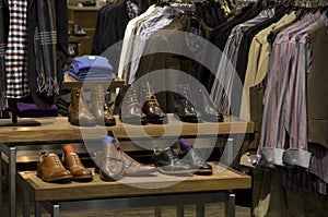 Man men fashion clothing shoe store