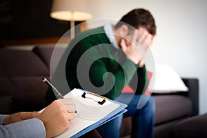 Man with mental health problem photo