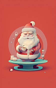 man merry santa christmas claus room home holiday male cute mug. Generative AI.