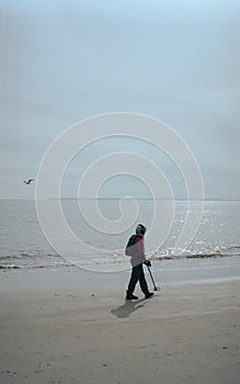 Man with a metal detector