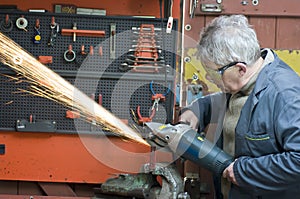 Man in metal workshop