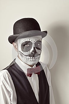 Man with a mexican calaveras makeup