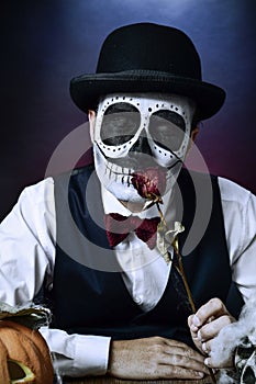 Man with a mexican calaveras makeup