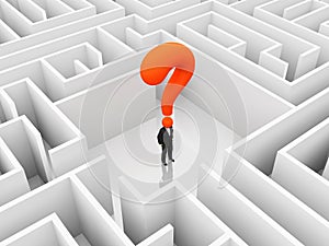 Man in the middle of a mysterious maze