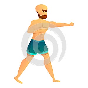 Man mixed martial arts icon, cartoon style
