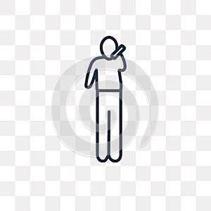 Man with Mobile Phone vector icon isolated on transparent background, linear Man with Mobile Phone transparency concept can be us