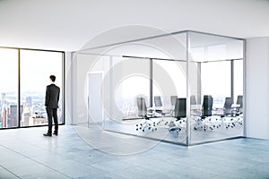 Man in modern meeting room