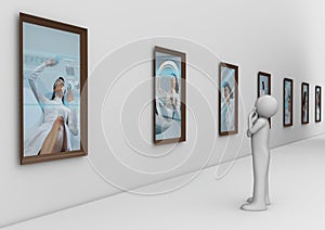 Man in modern photo gallery photo