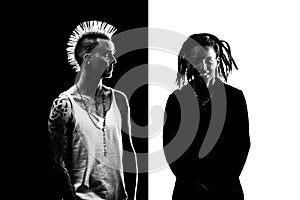 Man with Mohawk and Woman with Dreadlocks