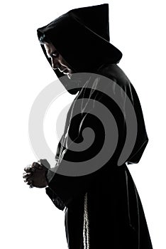 Man monk priest silhouette praying
