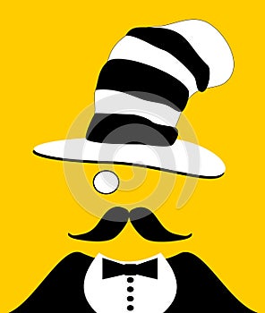 Man with monocle and funny hat photo