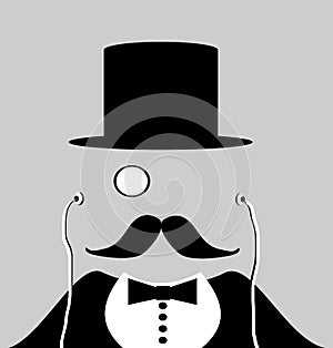 Man with monocle and mustache