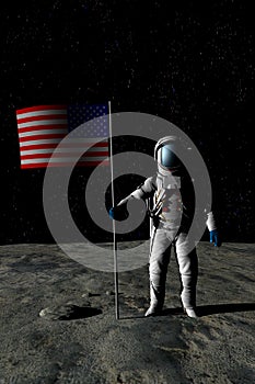 Man on the Moon (USA Flag)