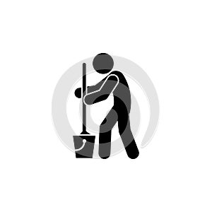 man mopping icon. Element of man cleaning icon for mobile concept and web apps. Glyph man mopping icon can be used for web and mob