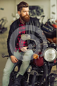 Man with motorbike