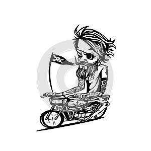 Man on the motorbike vector illustration design.