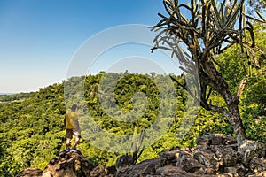 Man on a mountain in Paraguay.