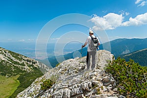 Man on Mountain Pirin photo