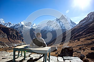 Man at mountains