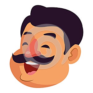 Man with moustache avatar cartoon character