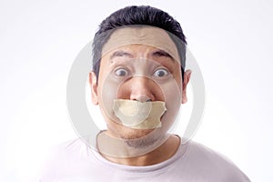 Man with Mouth Clossed, Banned for Talking