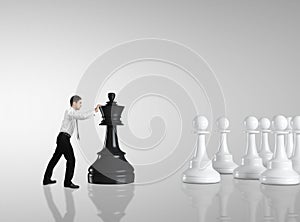 Man moving chess