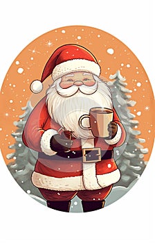 man mug home claus merry holiday santa festive male christmas cute. Generative AI.