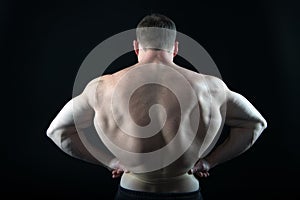 Man with muscular body and back.