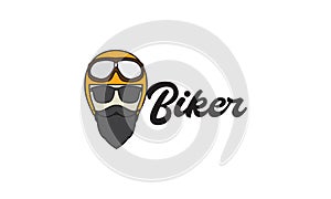 Man with mustache rider logo symbol icon vector graphic design