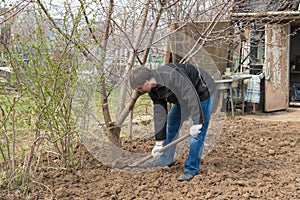 A man near her house ditches fruit trees