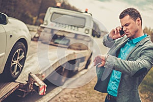 Man near his broken car