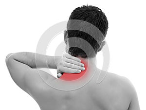 Man with neck pain photo