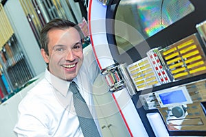 Man next to juke box