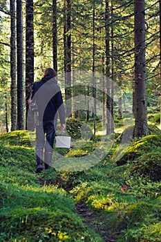 Man in Nordic forest