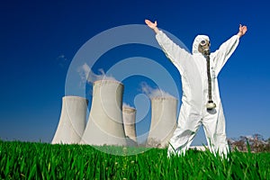 Man at nuclear power plant