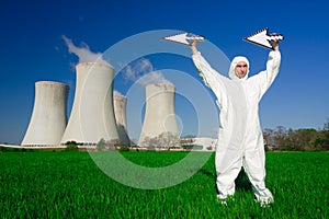 Man at nuclear power plant
