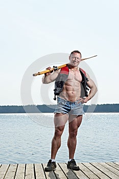 Man with oar