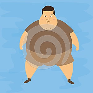 Man obese obesity fat belly not healthy overweight character illustration photo