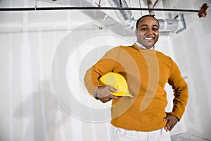 Man in office space ready for buildout